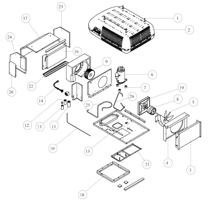 8335B89X Series Coleman RV Air Conditioner with Tecumseh Compressor ...