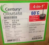 26-ORM5458 5-5/8" HeatMaster Condenser Fan Motor w/ Sleeve Bearing (208-230V, 1075 RPM, 1/3, 1/6 HP)